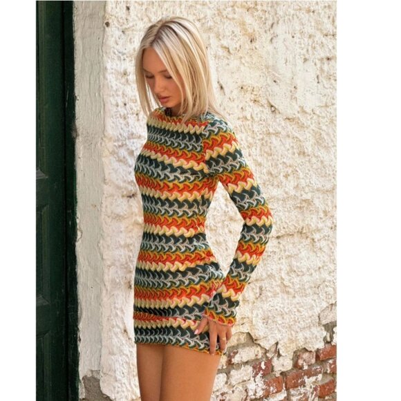 Shein Striped Mini Dress Size 6/M - Picture 3 of 7